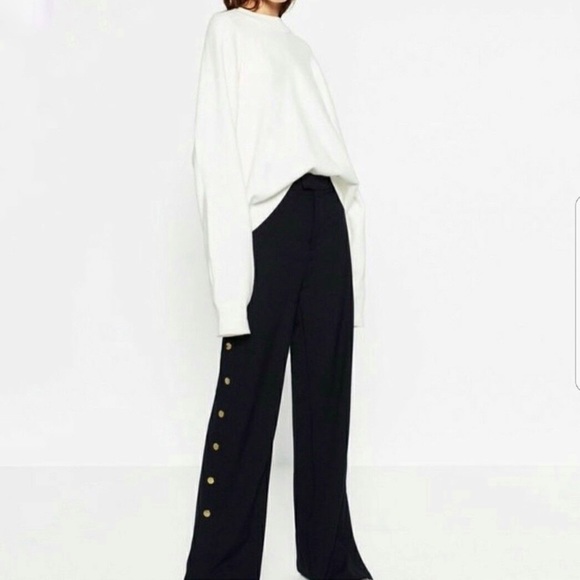 Romeo + Juliet Couture Pants - Romeo + Juliet Couture Gold Snap Wide Leg Pants